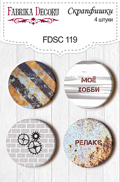 Set mit 4 Flair-Buttons für Scrapbooking #119