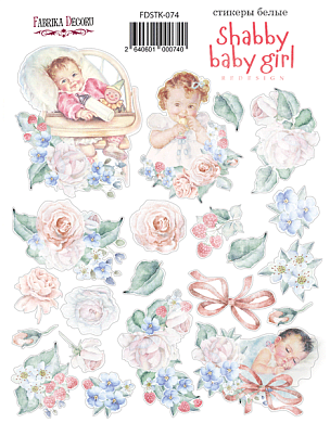 набор наклеек (стикеров) #074, "shabby baby girl redesign"