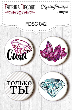 Set mit 4 Flair-Buttons für Scrapbooking #042