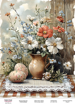 Decoupage card «Spring flowers-19» #000992, 21cm x 29,7cm