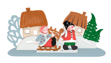 diy wooden coloring set, desk composition "winter fun", #028 - 2