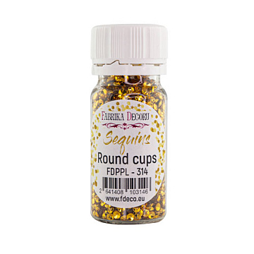 Sequins Round cups, golden, #314