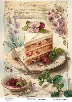 Decoupage card #0678, 21x29,7 cm