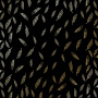 Sheet of single-sided paper with gold foil embossing, pattern Golden Feather Black, 12"x12"