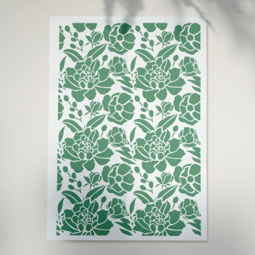 Stencil for crafts 15x20cm "Flower and feather background" #311 - 2 Stencil for crafts 15x20cm "Flower and feather background" #311 - 2