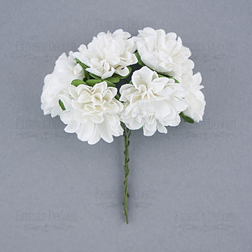 Zestaw kwiatów "Chryzantemy", Biały, 6 sztuk 