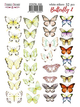 Set of stickers 32pcs Butterfly #300