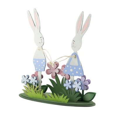 diy wooden coloring set, desk composition "bunnies on a flower field", #018 - 2