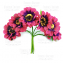 Bouquet of chamomiles fuchsia with purple, 6pcs