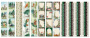 Set of stripes with pictures for decoration Forest life