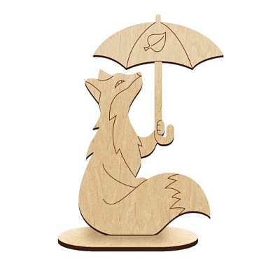 figurine for painting and decorating #540 "fox under the umbrella"