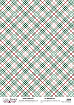 Deco vellum colored sheet Green and white rhombuses, A3 (11,7" х 16,5")