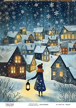 Decoupage card «Christmas Tale» #000839, 21cm x 29,7cm