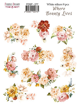 Set of stickers 9pcs Where beauty lives #277