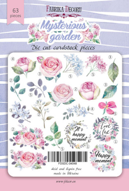 набор высечек, коллекция mysterious garden, 63 шт - 2 набор высечек, коллекция mysterious garden, 63 шт - 2