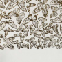 Skóra PU do oprawiania ze złotym tłoczeniem, wzór Golden Butterflies White, 50cm x 25cm 