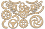 Set of MDF ornaments for decoration #189