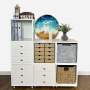 Cabinet with three drawers, Body White, 400mm x 400mm x 400mm - 0