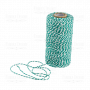 Cotton melange cord, color White with turquoise.