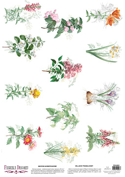 Deco vellum colored sheet Wildflowers 2, A3 (11,7" х 16,5")