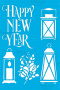 Трафарет многоразовый 15x20см Счастливого Нового Года #299