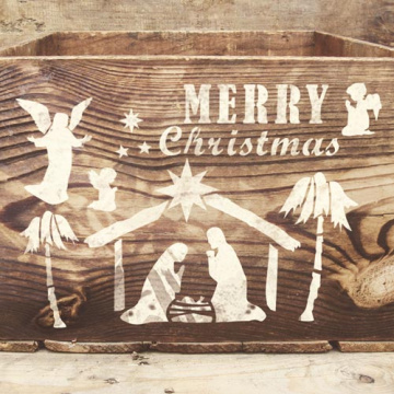 Stencil reusable, 15x20cm "Merry christmas", #347 - 2 Stencil reusable, 15x20cm "Merry christmas", #347 - 2
