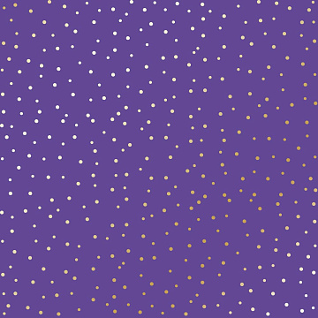 Sheet of single-sided paper with gold foil embossing, pattern Golden Drops, color Lavender, 12"x12" 