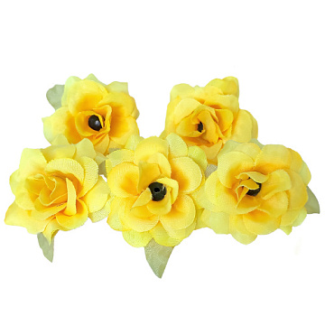 Rose flower with leaves, Sunny, 1pc