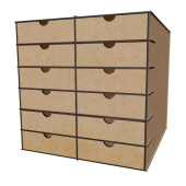 Мебельный органайзер для канцелярии, художественных, швейных принадлежностей, Фасады МДФ, 365мм х 365мм х 385мм, #06 Мебельный органайзер для канцелярии, художественных, швейных принадлежностей, Фасады МДФ, 365мм х 365мм х 385мм, #06