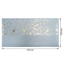 Skóra PU do oprawiania ze złotym tłoczeniem, wzór Golden Dill Blue, 50cm x 25cm 