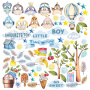 Double-sided scrapbooking paper set Cutie sparrow boy 8"x8", 10 sheets - 11