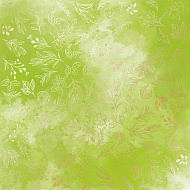 лист односторонней бумаги с фольгированием, дизайн golden branches, color light green watercolor, 30,5см х 30,5см