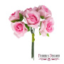 Rose flowers, color Pink, 6pcs