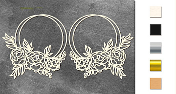 Chipboard embellishments set, Frames with peonies #570
