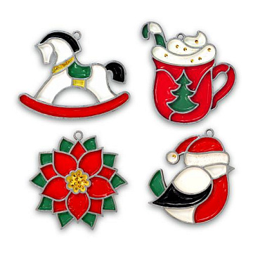 Art Stained Glass Kit “Bright Christmas", for painting by numbers