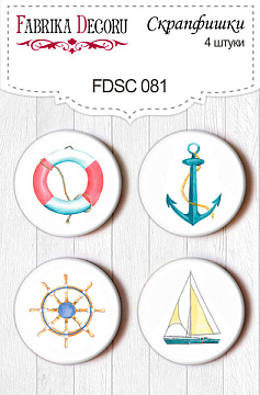 Set mit 4 Flair-Buttons für Scrapbooking #081
