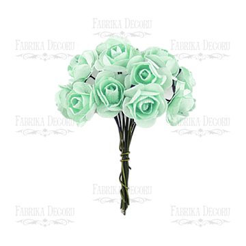 Bouquet of small Rose flowers, color Mint, 12pcs