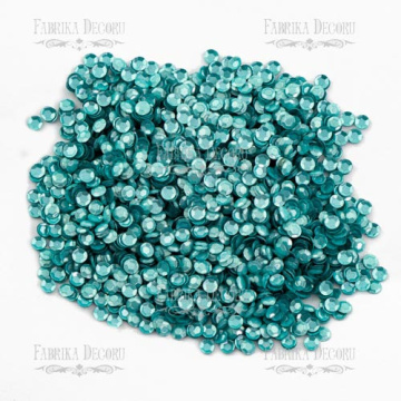 Sequins Round rosettes mini, turquoise metallic, #506 - 2 Sequins Round rosettes mini, turquoise metallic, #506 - 2