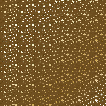 Blatt einseitiges Papier mit Goldfolienprägung, Muster Goldene Sterne, Farbe Milchschokolade, 12"x12"
