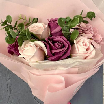 Bouquet in a design wrap “Soft pink and berry” - 2