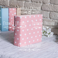 Blank album with a soft fabric cover Hearts on pink 20сm х 20сm