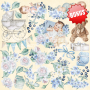 Double-sided scrapbooking paper set  "Shabby baby boy redesign" 8”x8”  - 10