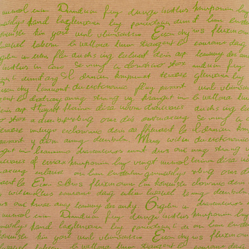Arkusz kraft papieru z wzorem "Litera" jasnozielony