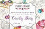 Set of 8pcs 10х15cm for coloring and creating greeting cards Candy shop