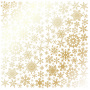 Sheet of single-sided paper with gold foil embossing, pattern Golden Snowflakes White, 12"x12"