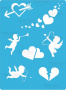 Stencil for crafts 15x20cm "Cupids" #109