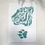 Stencil reusable, 15x20cm Tiger head, #420 - 1