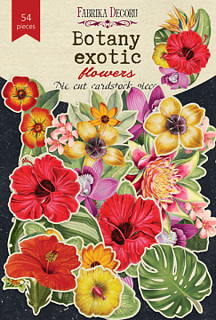 Zestaw wycinanek, kolekcja Botany exotic flowers 54 szt