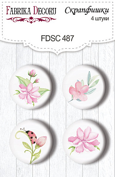 Set mit 4 Stk. Flair-Knöpfen zum Scrapbooking Lustiges Fuchsmädchen #487