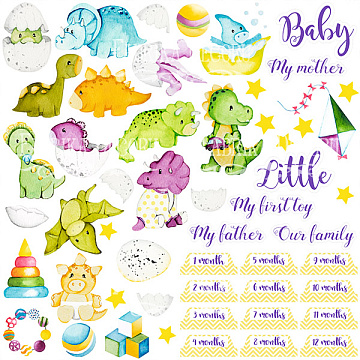 Sheet of images for cutting. Collection "Dino baby"
